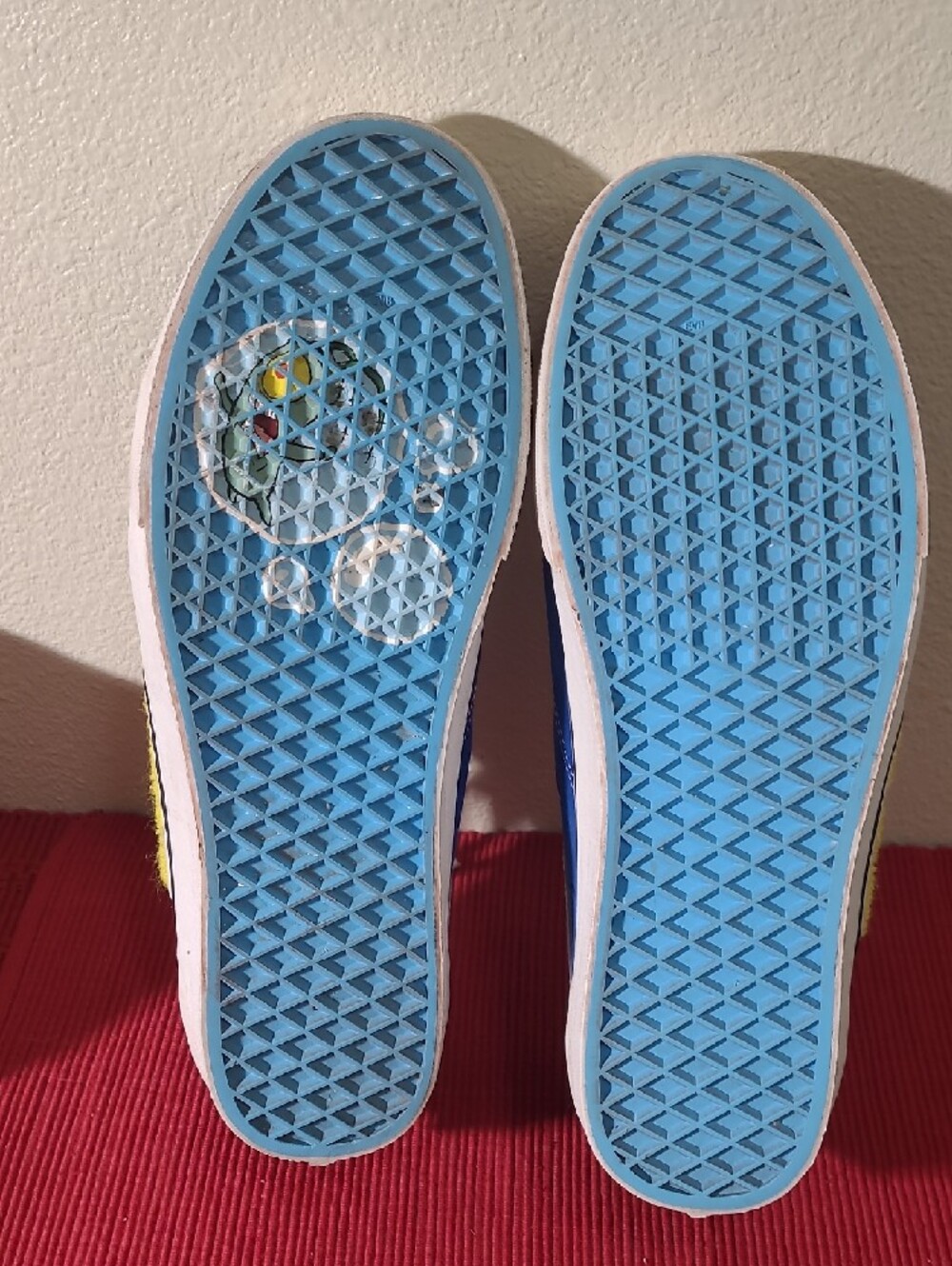 Vans Black and Blue Mens Sneakers with Yellow Character Spongebob Patch - Picture 8 of 16